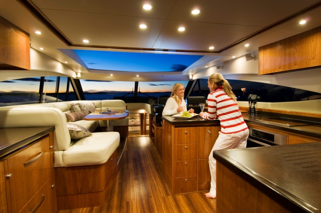 The 5800 Sport Yacht was built for entertaining with this feature packed saloon © Ross Eason